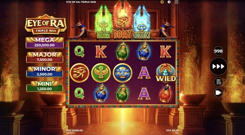 Eye of Ra Triple Win - silindirlerde düşen Wild